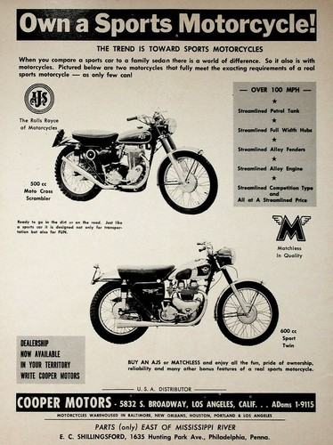 1957 ajs motocross 500 - motocross, &