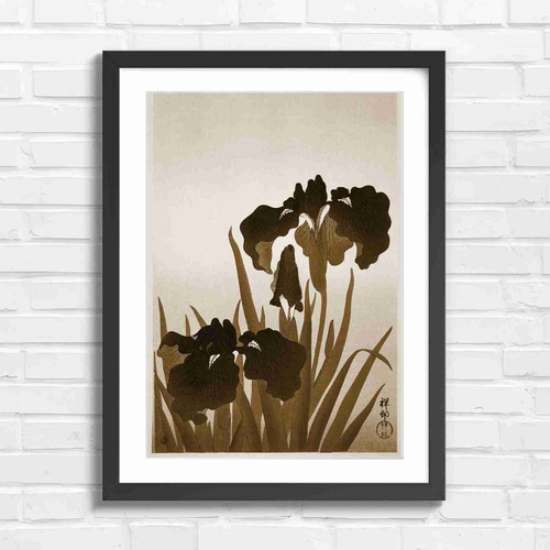 Deep blue iris artwork floral - blue,