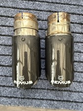 Remus 3" Gloss Black Carbon Fiber Dual/Single Exhaust Tips Universal Tailpipe