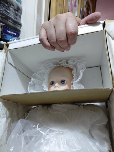 Boxed christening doll - boxed, gift