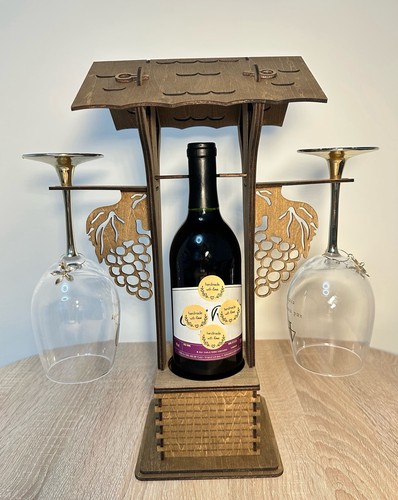 Wood wine bottle - wood, caddy