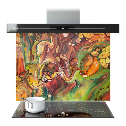 Glass splashback kitchen - splashback, wall