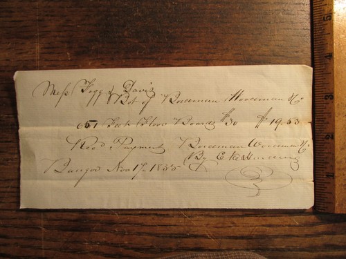 Antique ephemera 1835 receipt - ephemera,