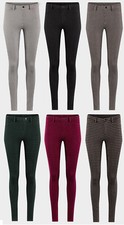 Patterned Jeggings Work Smart Casual Fashion Warm Trouser with Stretch S M L XL