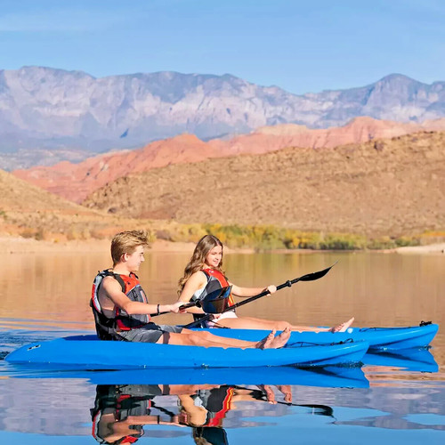 One person man sit kayak - man,