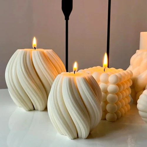 Geometric wave candle mold - geometric,