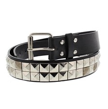 2 Row Pyramid Studded PU Belt