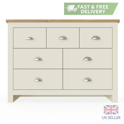 Cream large drawer chest 7 - cream,