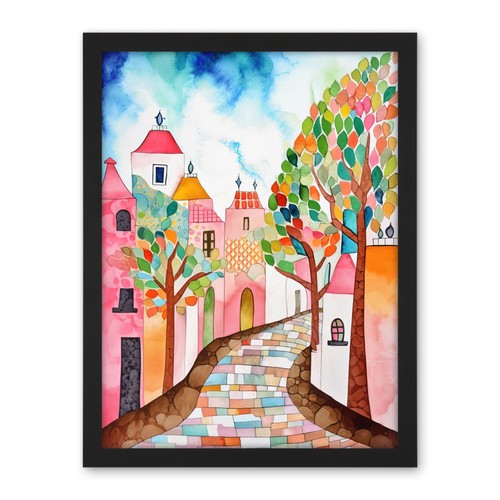 Cobblestone street spring - cobblestone, in