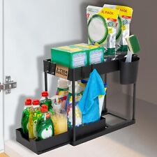 Coselena 2-Tier Under Sink Storage Organiser – Durable Slide-Out Organiser