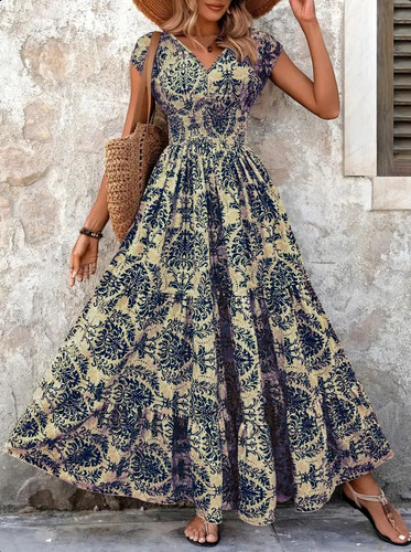 Vintage floral print dress - print,