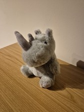 Small Rhino Plush Toy – Soft Grey Cuddly Animal / Safari Stuffed Toy 🦏