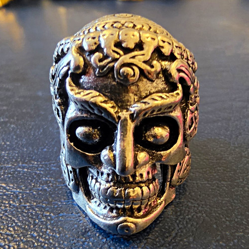 Men gothic skull band ring - gothic,