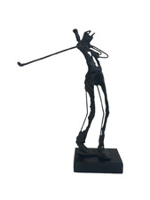 Metal Bronze/Brass? Brutalist Abstract Swinging Golfer Sculpture H:13'' Charity