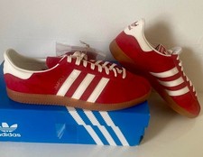 Adidas Originals Napoli Trainers Red White Size UK 8 NEW Casuals Terrace FX5633