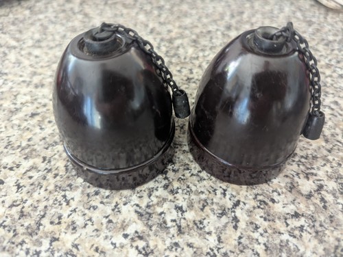 Vitreous pair brown - pair, bakelite