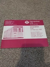 Metroplitan Line 1977 London Underground Timetable 