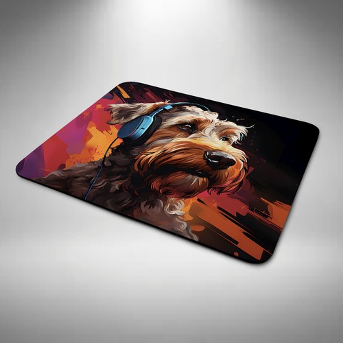 Airedale terrier mouse - airedale, mat