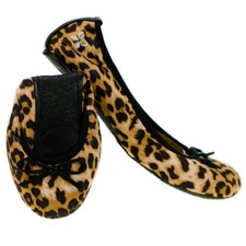 Butterfly Twists Cleo Fold Up Ballerina Shoes Leopard Print - Various Sizes