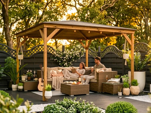 Wooden garden gazebo 3m - 3m, x