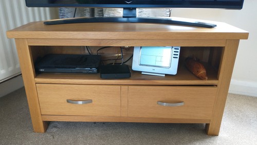 Solid oak corner stand - oak, tv