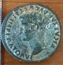 Tiberius,  AE Sestertius. Lugdunum Mint.