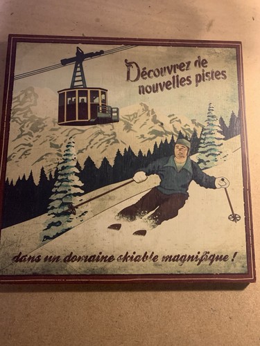 Decorative ski wooden plaque - decorative,