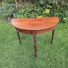 Small Antique Mahogany Demi Lune Side/ Occasional Table