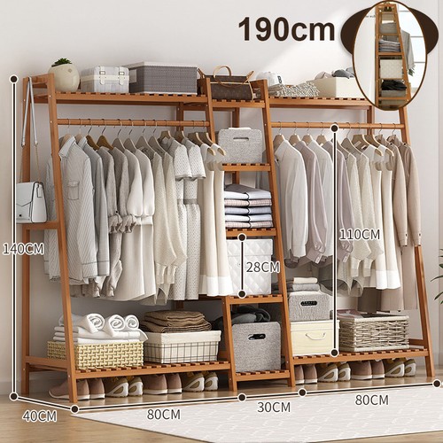 190cm double clothes rail rack - clothes,