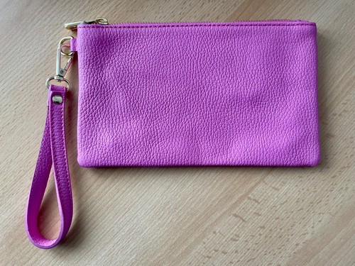 Pink wristlet clutch bag - pink, with