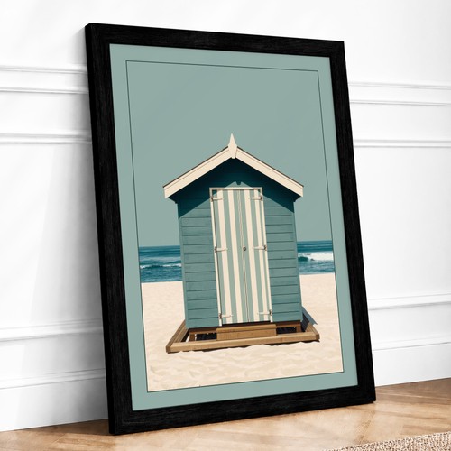 Quiet beach hut coastal framed - quiet,
