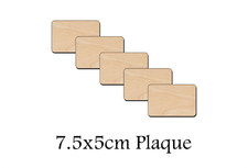 Wooden rectangle shape - rectangle, 7.5x5cm