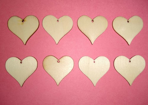 Pack 3cm wooden heart - 5,