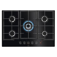 AEG 8000 Series 74cm 5 Burner Gas on Glass Hob - Black HKB75450NB
