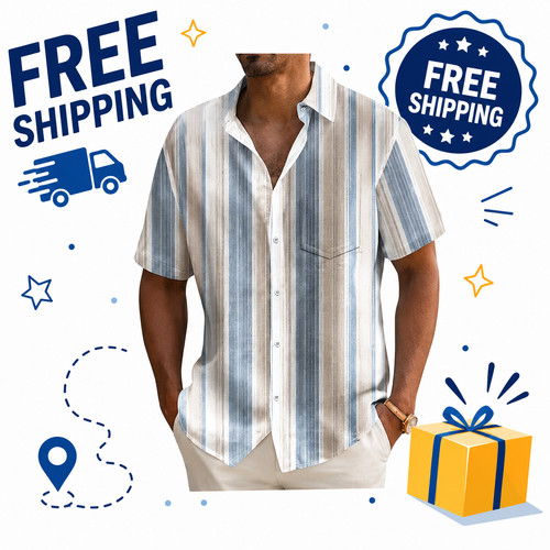 Men vintage striped shirt - men's,