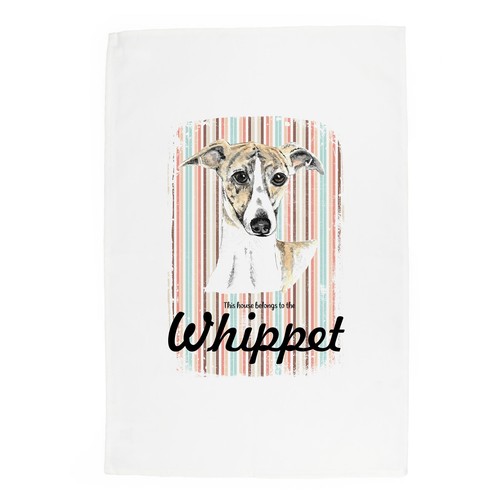 Whippet tea towel - whippet,
