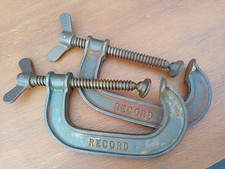 Pair Record G Clamps vintage good condition tools