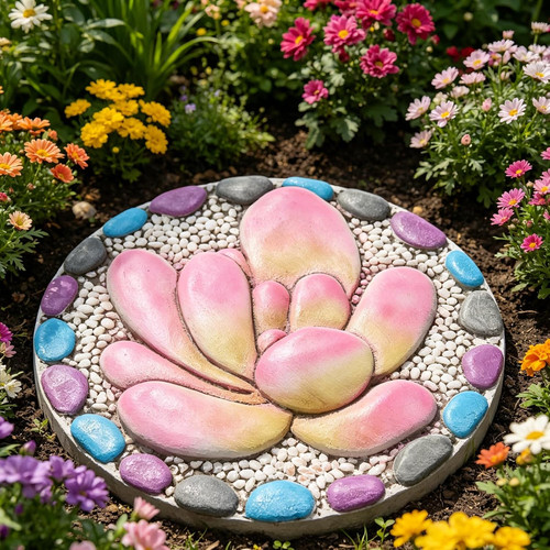 Succulent pattern cement - succulent,