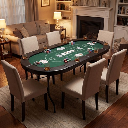 182cm oval foldable poker - 182cm,
