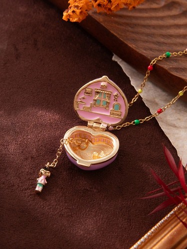 Gold heart locket - locket, necklace