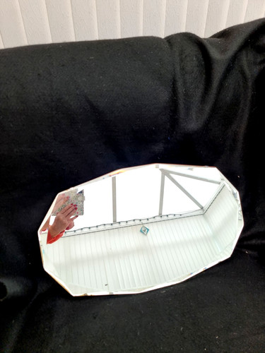 Vintage oval shaped bevelled - shaped,