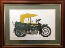 BSA SIDECAR COMBINATION CLASSIC MOTORCYCLE BIKE PICTURE PRINT