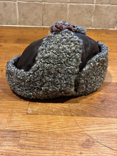 Vtg leather ushanka - vtg, soviet
