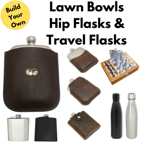 Lawn bowls hip flasks travel - lawn,