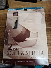 Marks & Spencer 2 Pairs Small/Medium Nearly Black Soft & Sheer Stockings