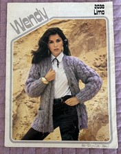 WENDY LIMA CHUNKY WOOL 80’s KNITTING PATTERN WOMENS CABLE JACKET 2 Sizes 34-38”