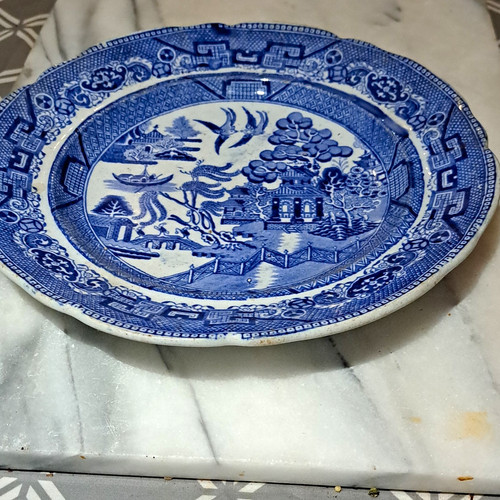 Blue white willow - white,