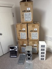 Arcam Solo Muso Loudspeaker Boxed X 5 Surround Sound Silver Hifi AV Wall Mount