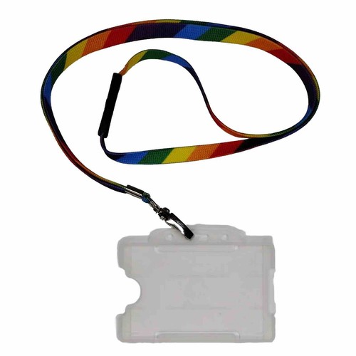 Rainbow lanyard with card - rainbow,