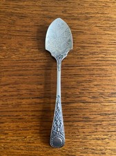 Lovely Aesthetic Movement Deykin & Harrison Nickel Silver Venetian Pat Jam Spoon